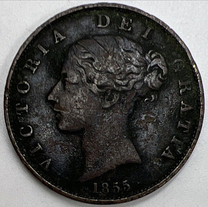 1855 Victoria Half - Penny | British Copper Coin | Fine Collectable Grade | a1117