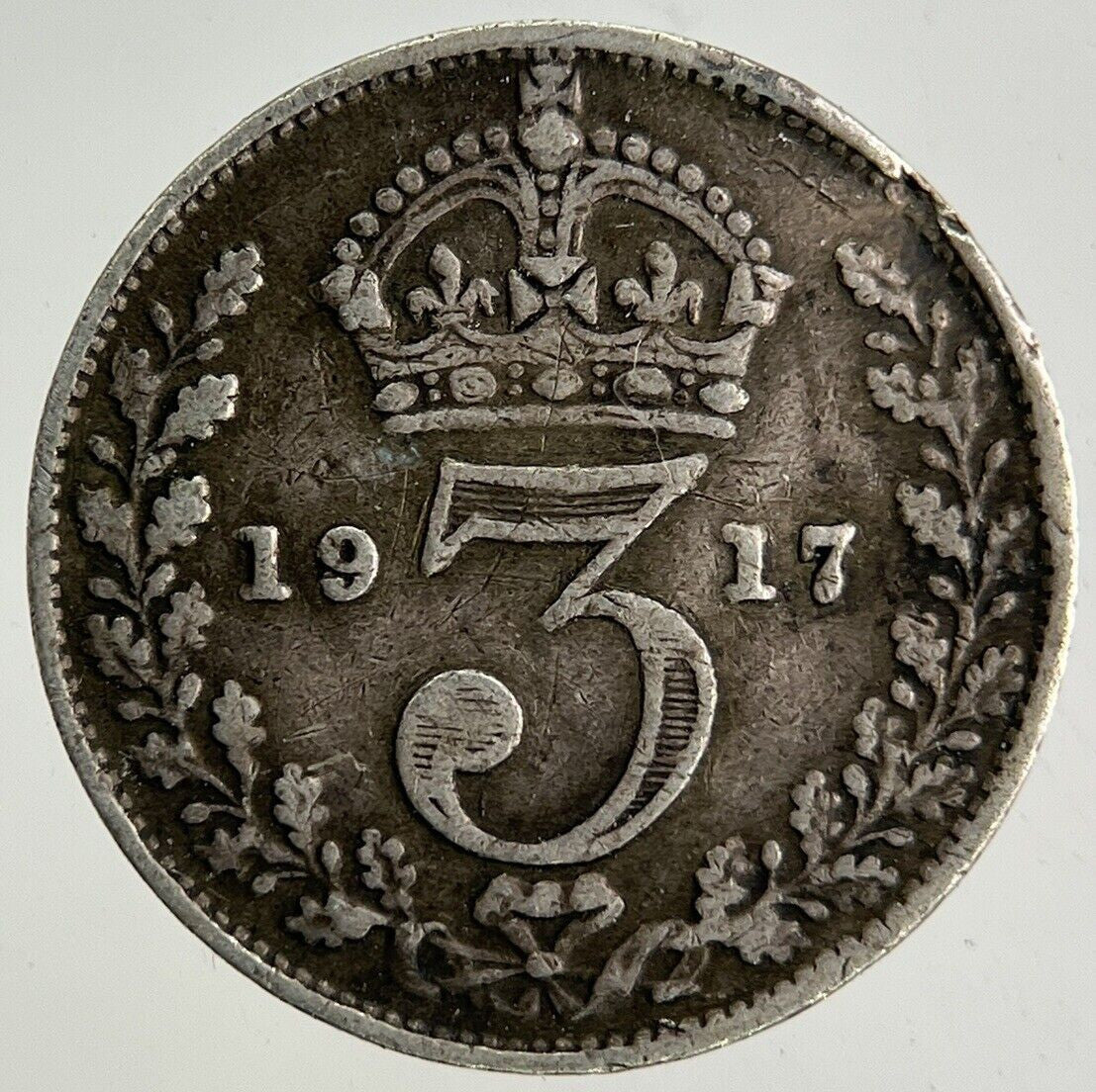 1917 George V Threepence Silver Coin | Collectable Grade