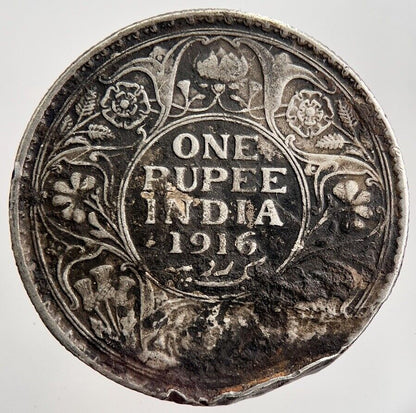 1916 India 1 One Rupee Silver Coin | Fair Grade | a2440