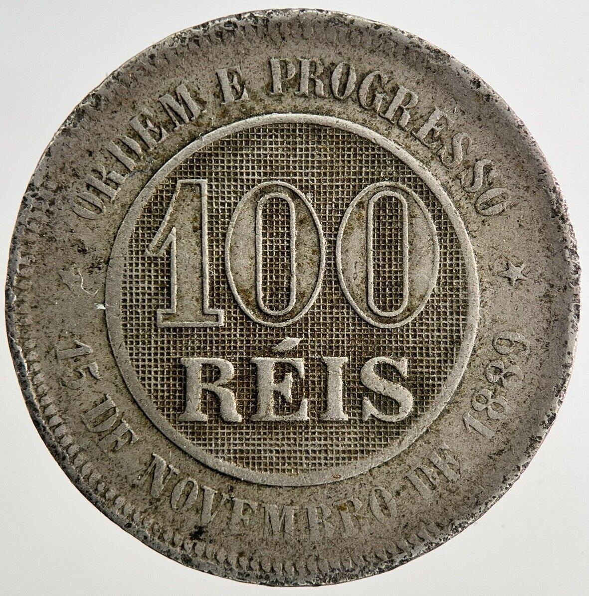 1893 Brazil 100 Reis Coin | Collectable Grade