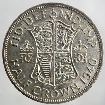 1940 George VI Half - Crown Silver Coin | Fine Collectable Grade