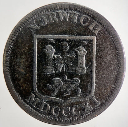 1811 Norwich Silversmith Half - Penny Token Coin | Fine Collectable Grade | a8727