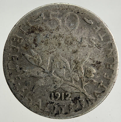 1912 France 50 Centimes Silver Coin | Collectable Grade
