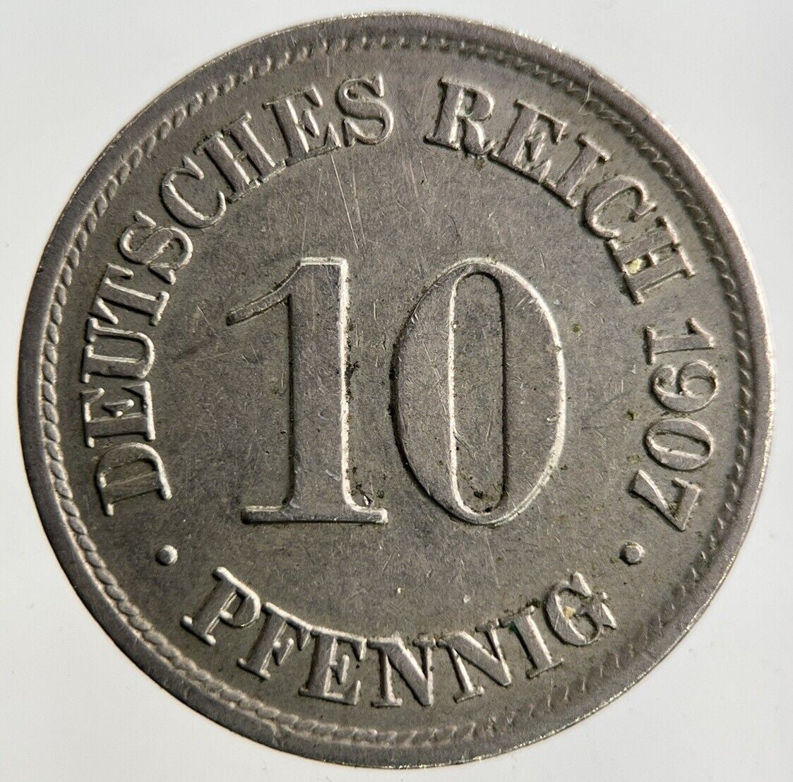 1907 Germany 10 Pfennig Coin | Fine Collectable Grade
