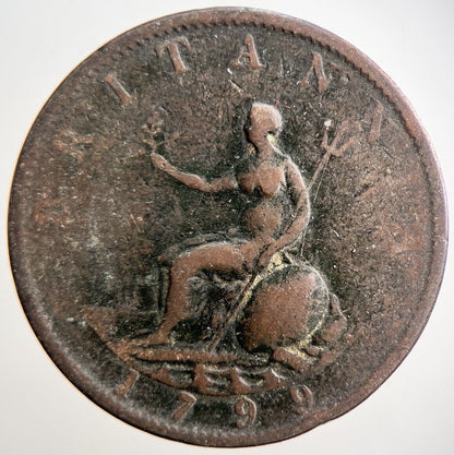 1799 George III Half - Penny Coin | Collectable Grade | a3697