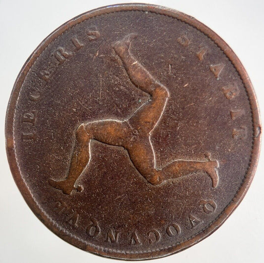 1839 Isle of Man One Penny Coin | Fine Collectable Grade