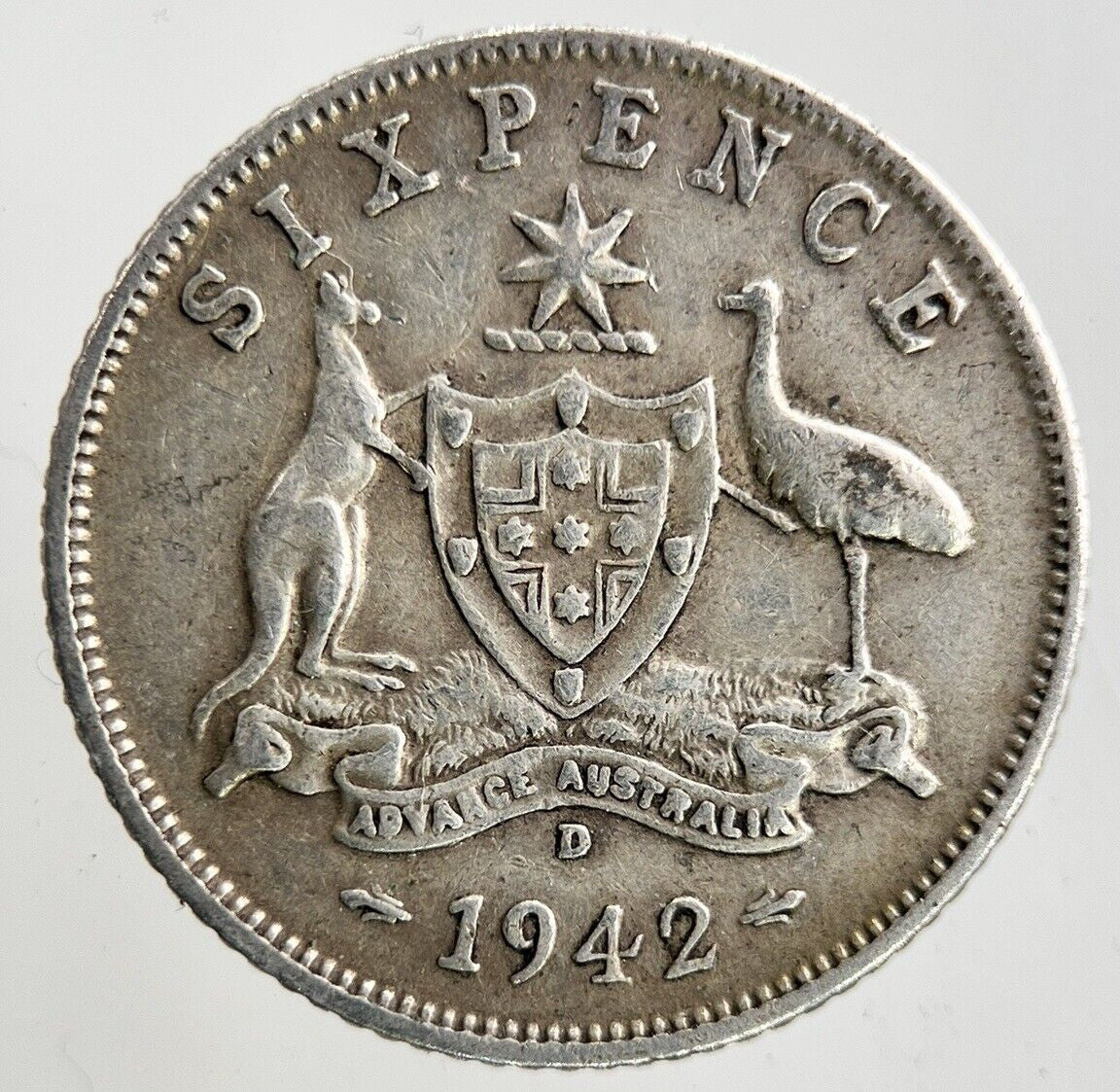 1942 - D Australia Sixpence Silver Coin | Fine Collectable Grade