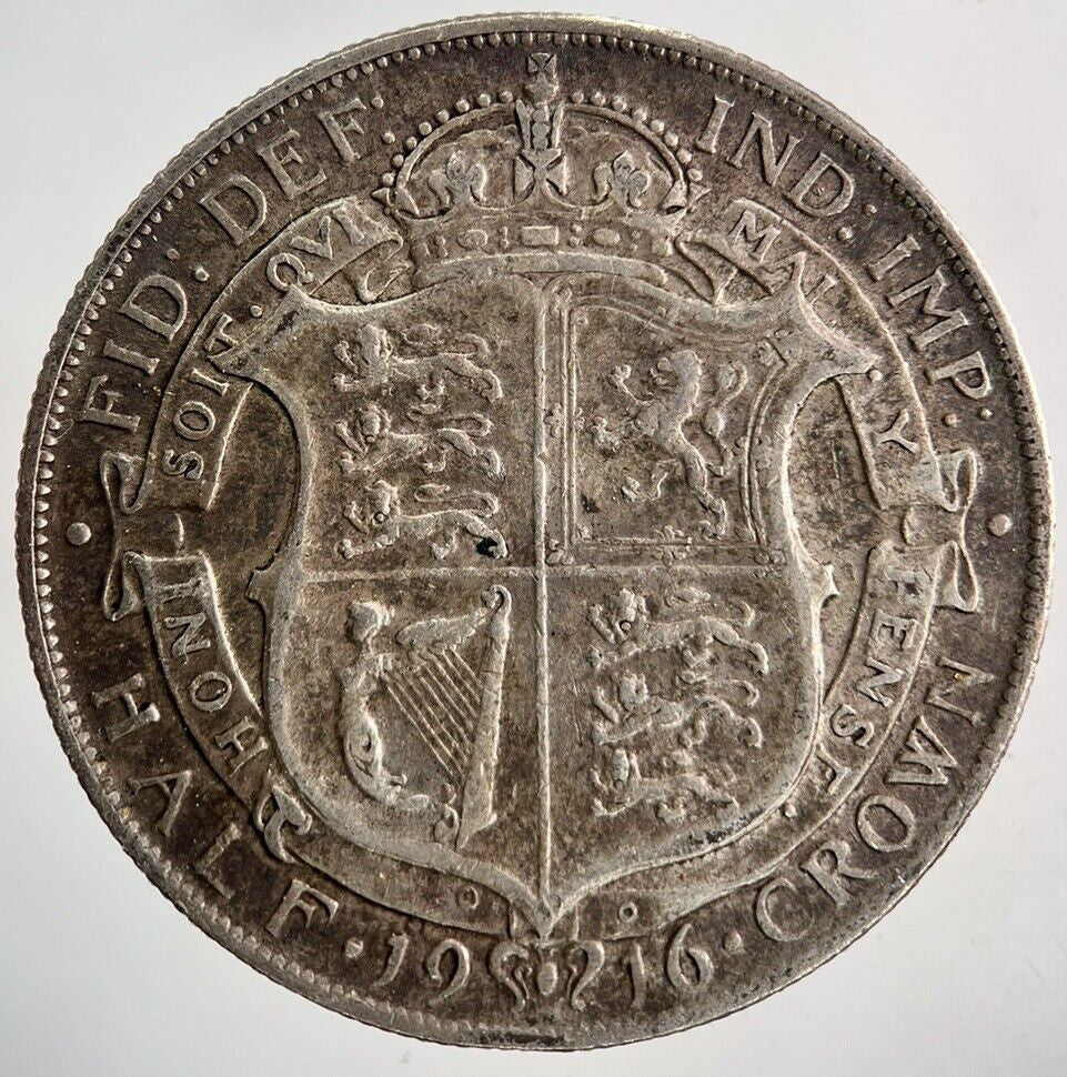 1916 George V Half - Crown Silver Coin | Fine Collectable Grade