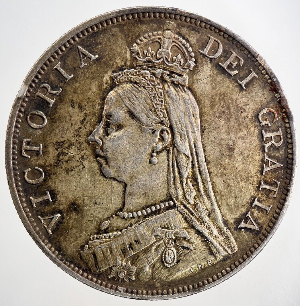 1889 Ex Mount Victoria Double - Florin Silver Coin | Very Fine Grade | a2164