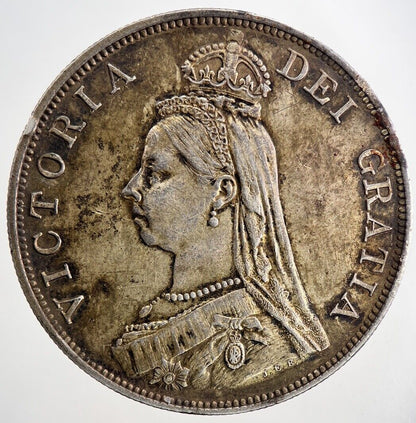 1889 Ex Mount Victoria Double - Florin Silver Coin | Very Fine Grade | a2164