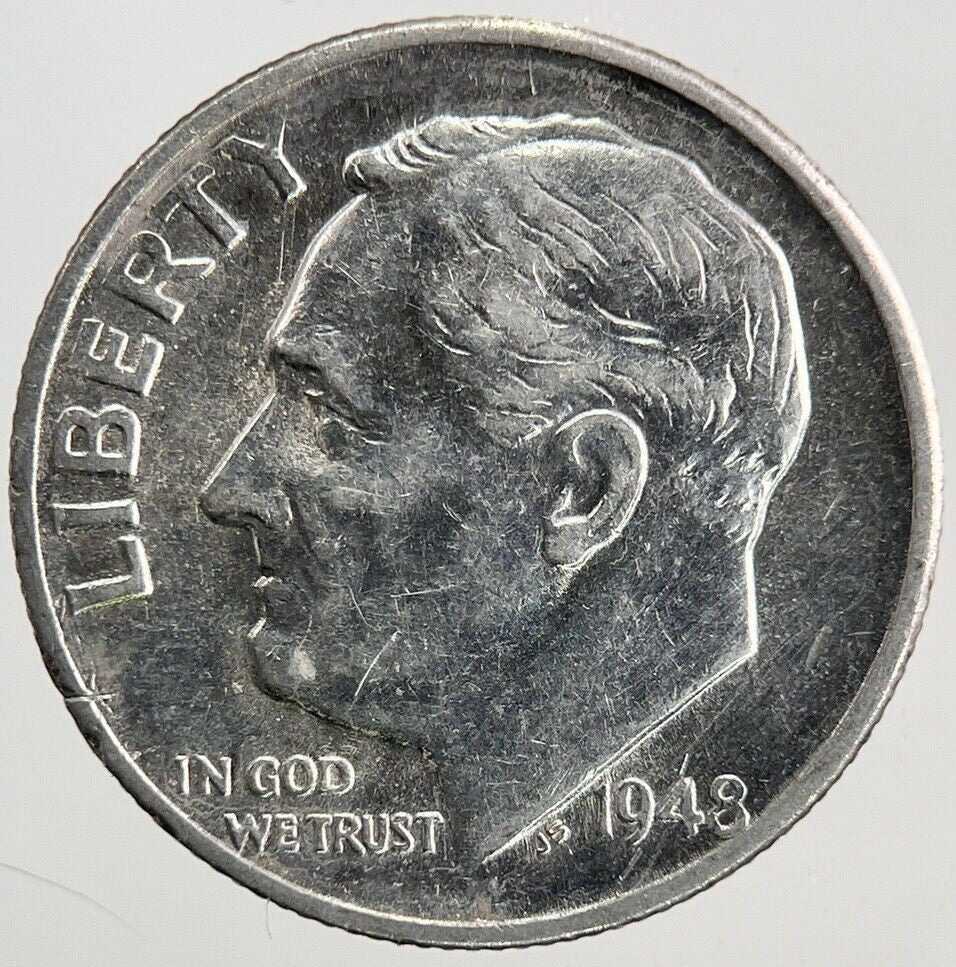 1948 - S US USA Roosevelt Dime Silver Coin | Fine Collectable Grade