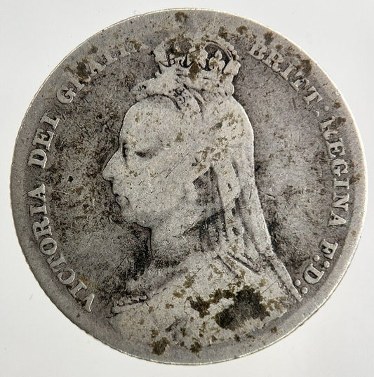1890 Victoria Shilling Silver Coin | Fair Grade