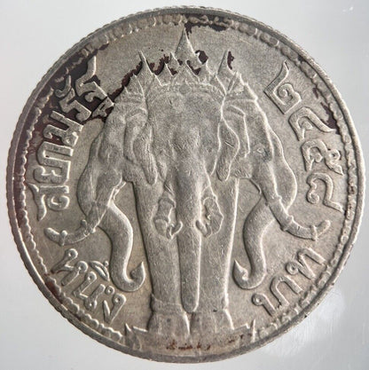 1919 - 1921 Thailand 4 Salung 1 Baht Rama VI Silver Coin | Very High Grade