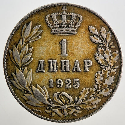 1925 Serbia 1 Dinar Coin | Fine Collectable Grade| a2931
