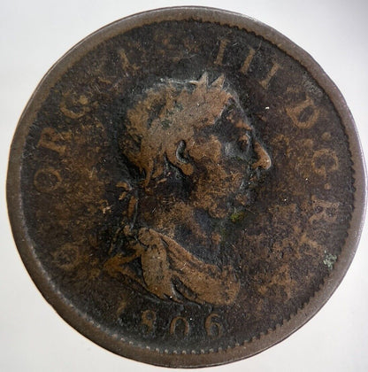 1806 George III 3rd One Penny Coin | Collectable Grade