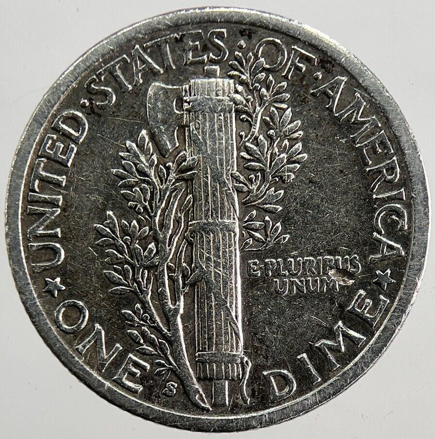 1940 - S US USA Mercury Dime Silver Coin | Fine Collectable Grade | a280