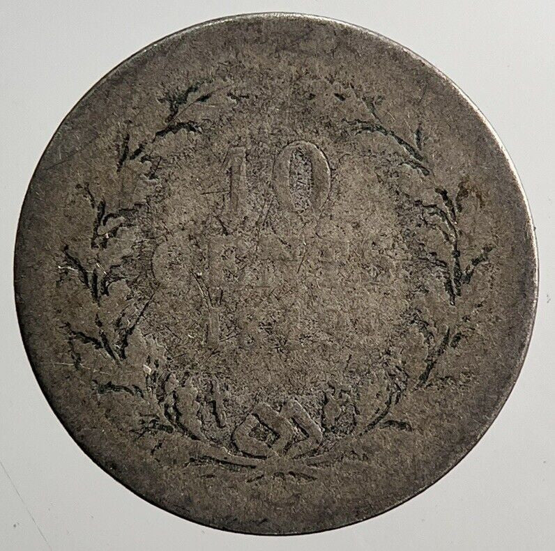 Netherlands 10 Cents Silver Coin | Worn Grade | a3752