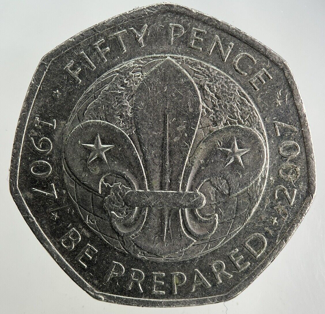 2007 Elizabeth II 2nd Be Prepared 50p Fifty - Pence Coin | Collectable Grade