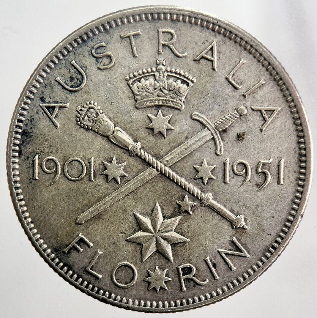 1901 - 1951 Australia Florin Silver Coin | Very High Grade | a5894
