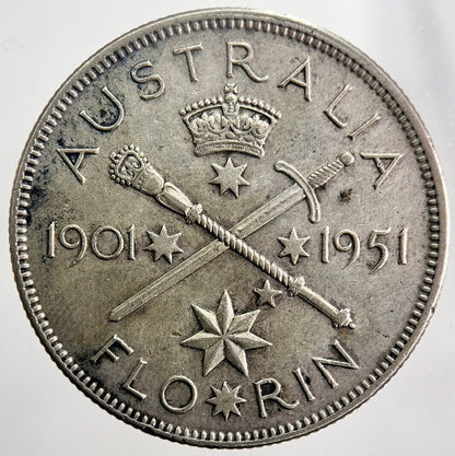 1901 - 1951 Australia Florin Silver Coin | Very High Grade | a5894