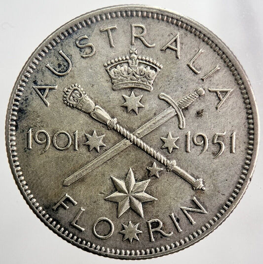 1901 - 1951 Australia Florin Silver Coin | Very High Grade | a5894