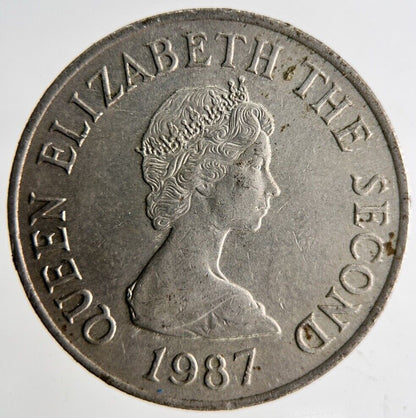 1987 Bailiwick Of Jersey 10p Ten 10 Pence Coin | Fine Collectable Grade