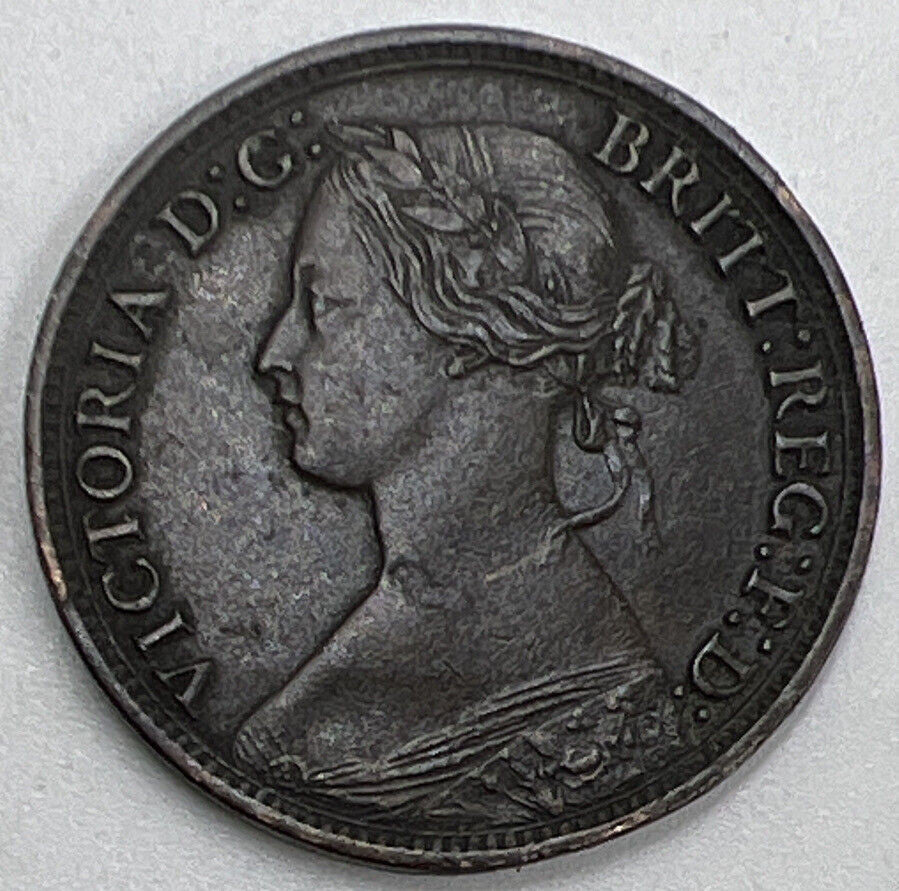 1865 Victoria Farthing | British Copper Coin | Fine Collectable Grade | a621