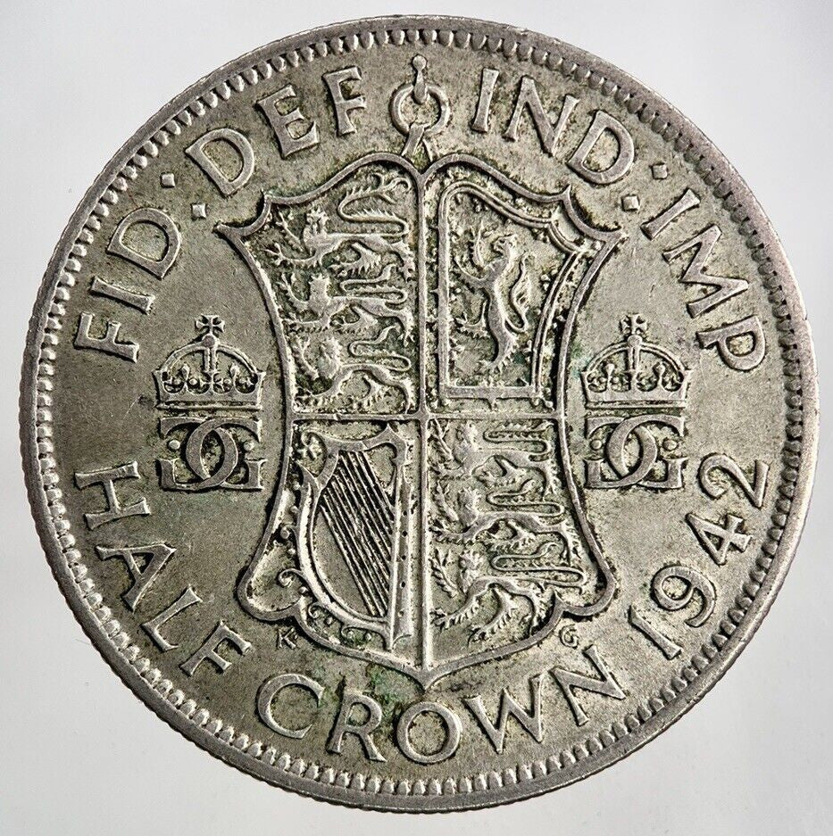 1942 George VI Half - Crown Silver Coin | Fine Collectable Grade