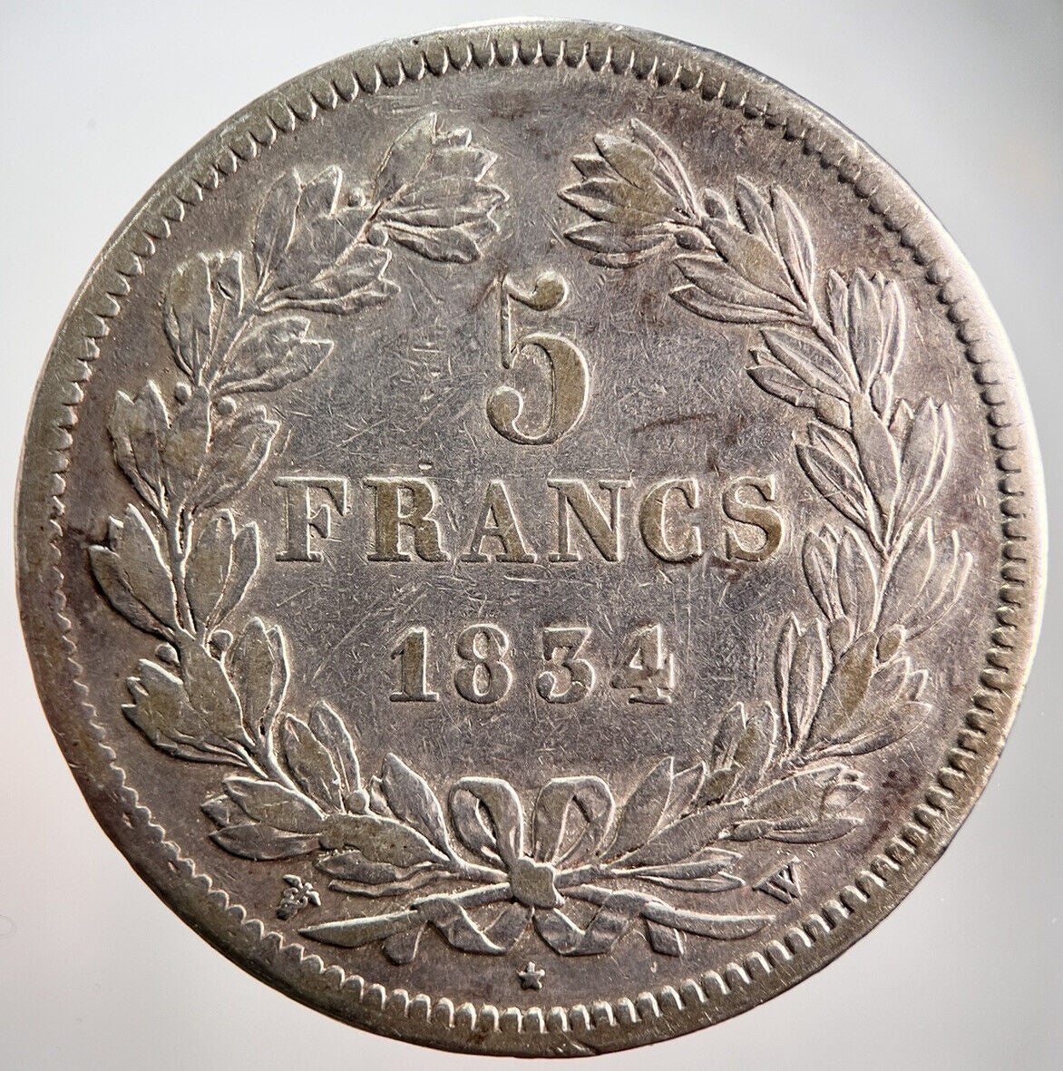1834 France 5 Five Franc Silver Coin | Collectable Grade