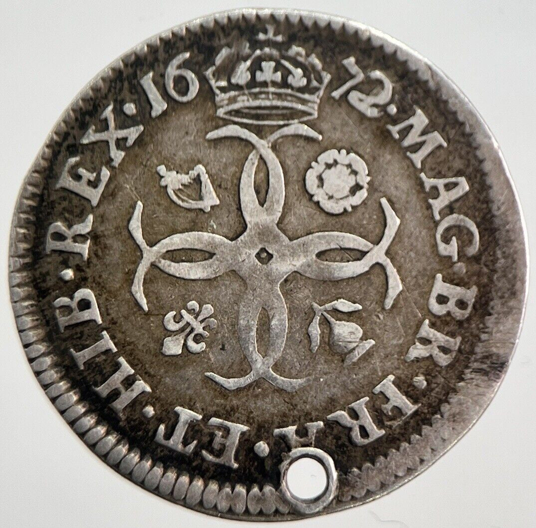 1672 Charles II 2nd Maundy Four - Pence Silver Coin | Collectable Grade | a7077