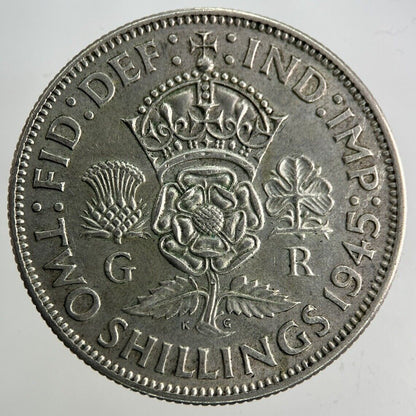 1945 George VI Florin Silver Coin | Fine Collectable Grade