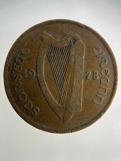 1928 Irish One Penny Coin | Collectable Grade