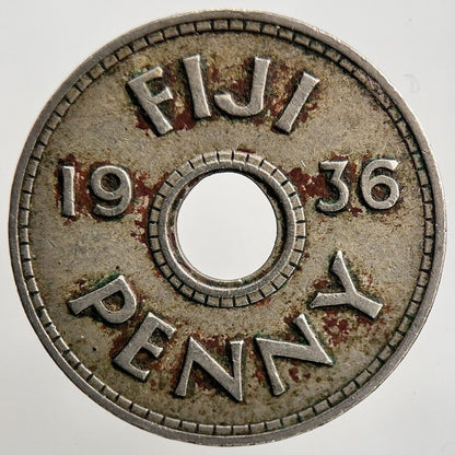 1936 Fiji 1 One Penny Coin | Fine Collectable Grade | a2115