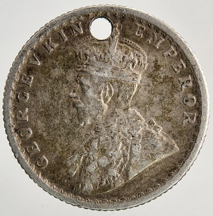 1917 India 1/4 Quarter Rupee Silver Coin | Fine Collectable Grade | a6488