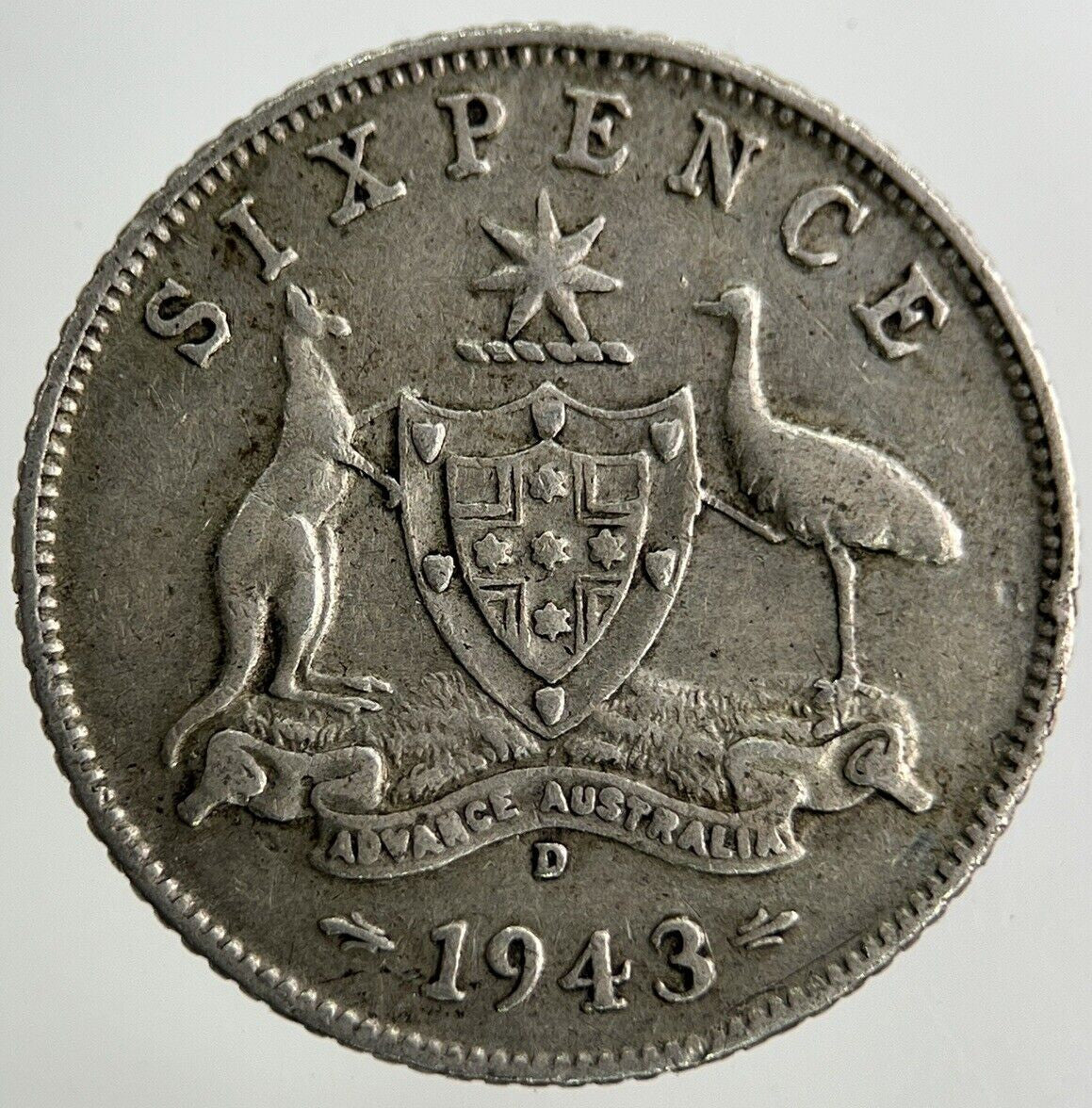 1943 - D Australia Sixpence Silver Coin | Fine Collectable Grade