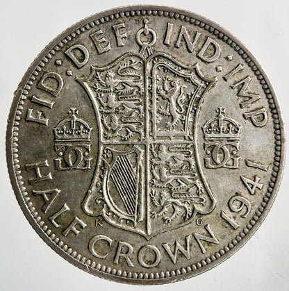 1941 George VI Half - Crown Silver Coin | Fine Collectable Grade