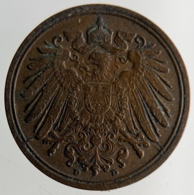 1900 Germany 1 Pfennig Coin | Fine Collectable Grade