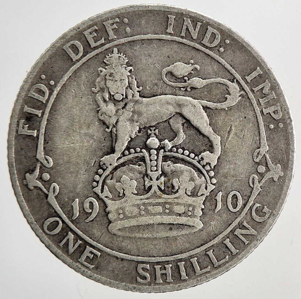 1910 Edward VII Shilling Silver Coin | Fine Collectable Grade | a9383