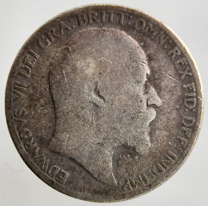 1908 Edward VII Sixpence Silver Coin | Fair Grade