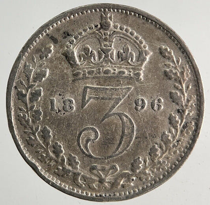 1896 Victoria Threepence Silver Coin | Fine Collectable Grade