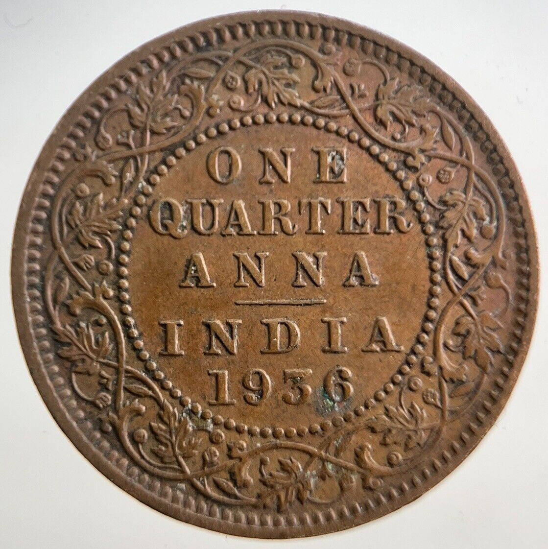 1936 India Quarter 1/4 Anna Coin | Very High Grade | a3924