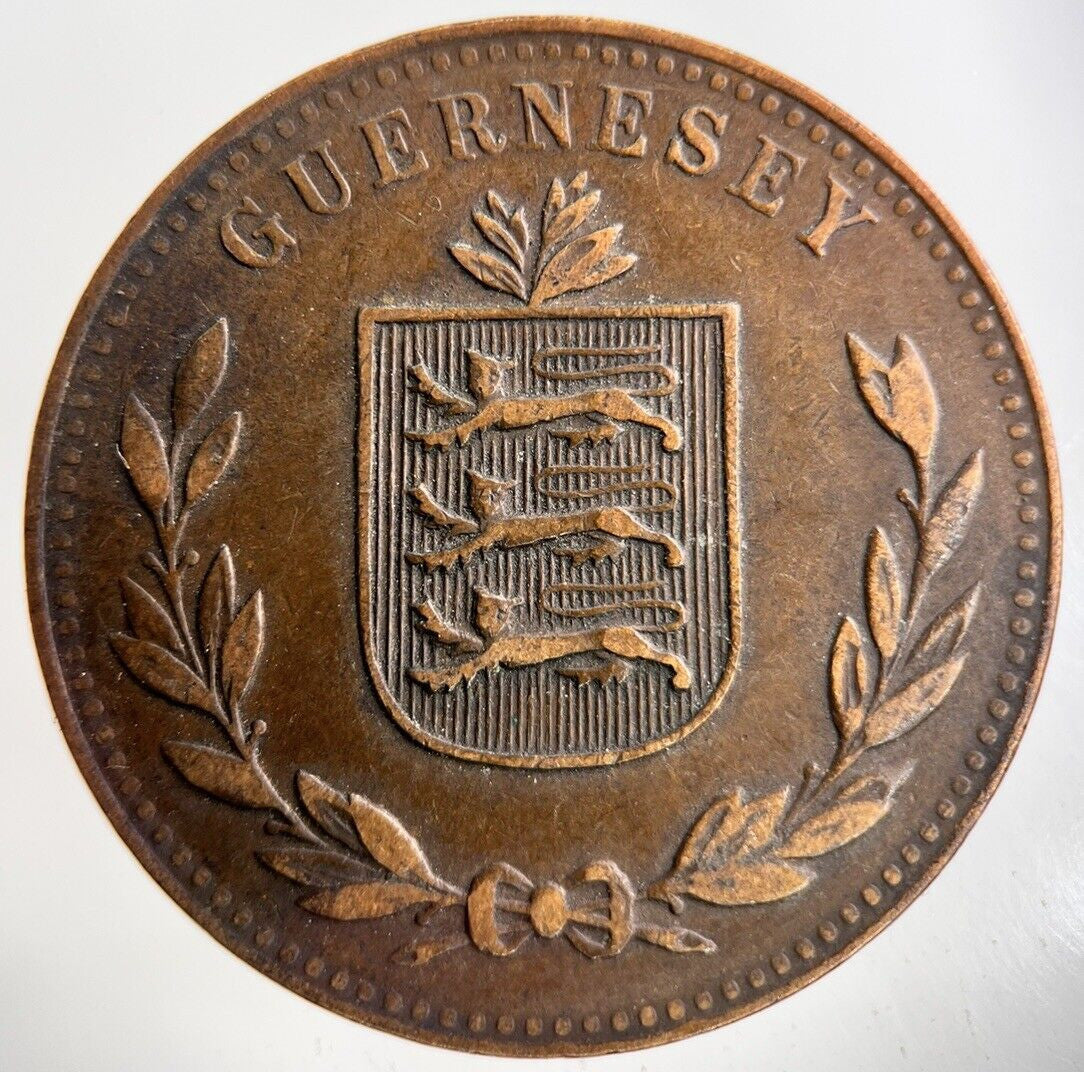 1920 Guernsey 8 Doubles Coin | Fine Collectable Grade