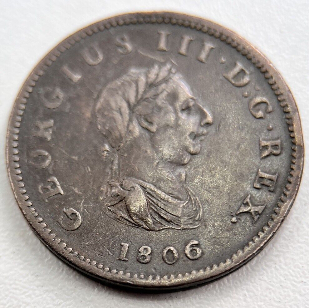 1806 George III 3rd Half - Penny Coin | Fine Collectable Grade | a3365