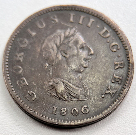 1806 George III 3rd Half - Penny Coin | Fine Collectable Grade | a3365