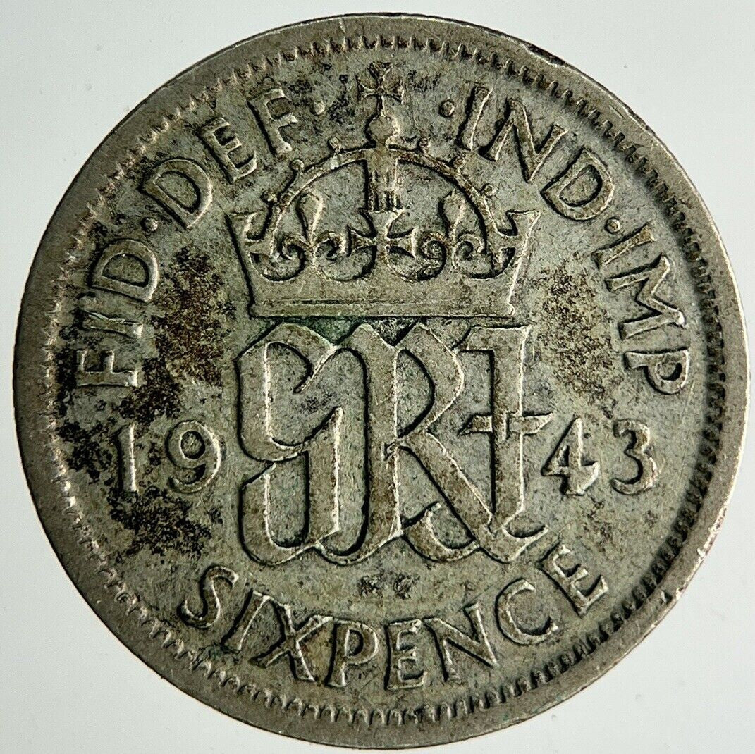1943 George VI Silver Sixpence Coin | Fine Collectable Grade