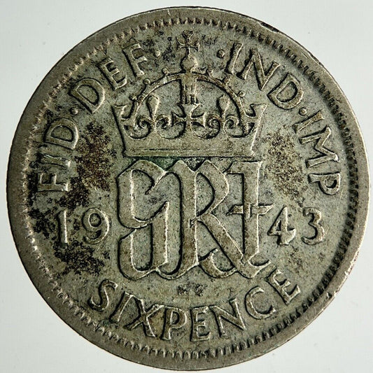 1943 George VI Silver Sixpence Coin | Fine Collectable Grade