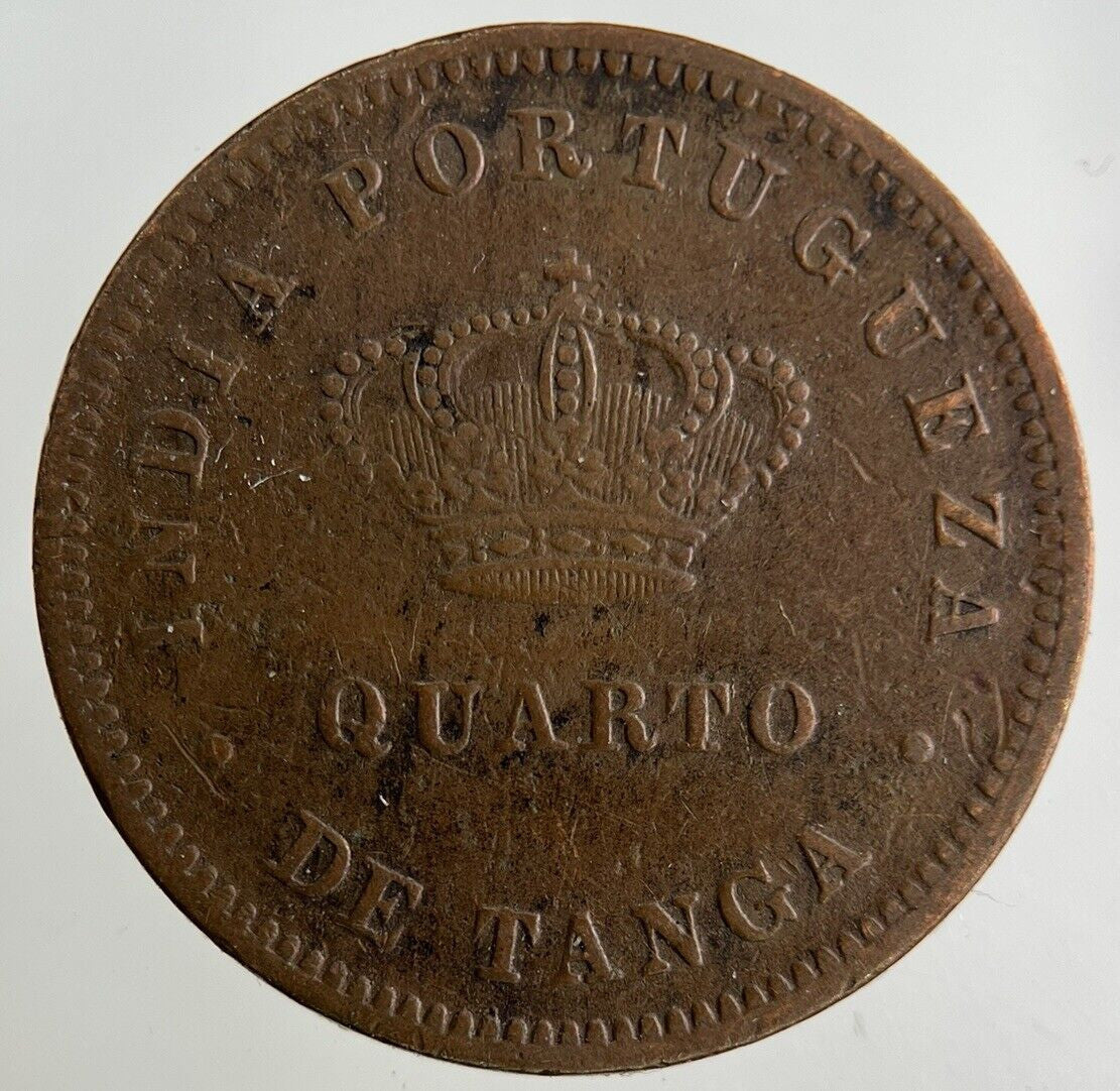 1884 India Portugal Quarto De Tanga Coin | Fine Collectable Grade