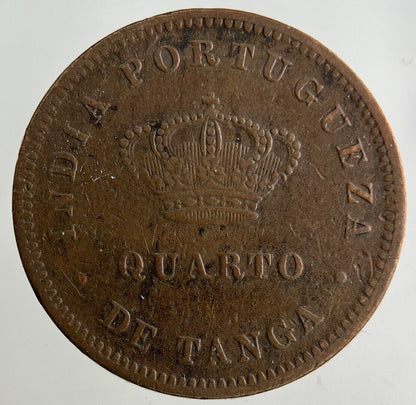 1884 India Portugal Quarto De Tanga Coin | Fine Collectable Grade