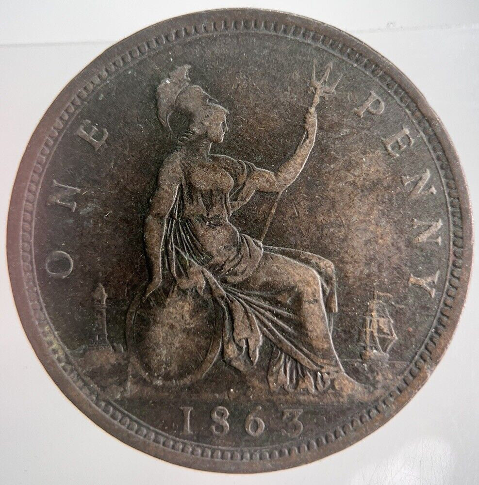 1863 Victoria Penny Coin | Fine Collectable Grade | a4495