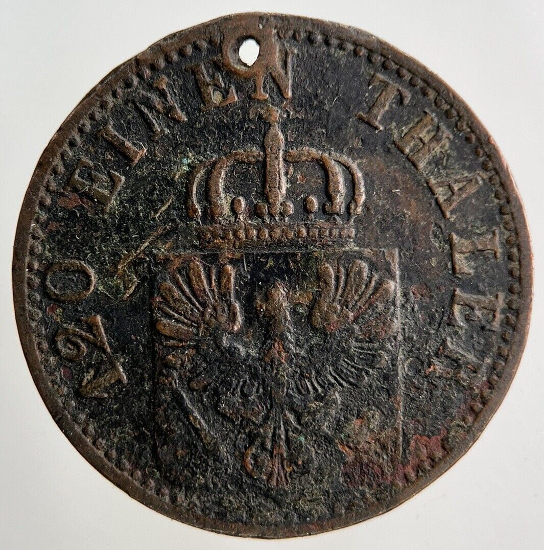 1866 Germany Prussia 3 Pfennig Coin | Fine Collectable Grade